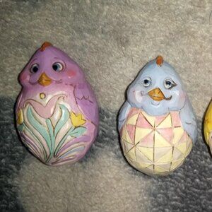 Jim Shore Heartwood Creek Easter Spring Chick Chicken Bird Egg Set Of 4